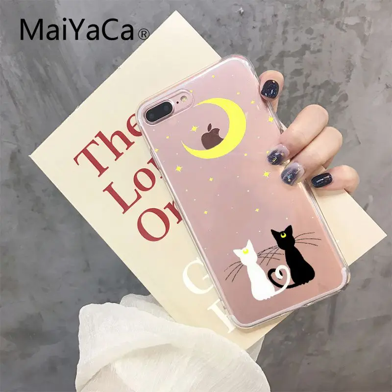 A13 MaiYaCa милый кот котенок мягкая резина, термопластичный полиуретан чехол для телефона iPhone 5 5Sx 6 7 7plus 8 8Plus X XS MAX XR Fundas Capa - Цвет: A13