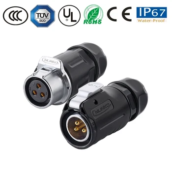 

M20 3pin waterproof connector electronics automotive TV cable/wire power led lamp connector pastic male plug female plug