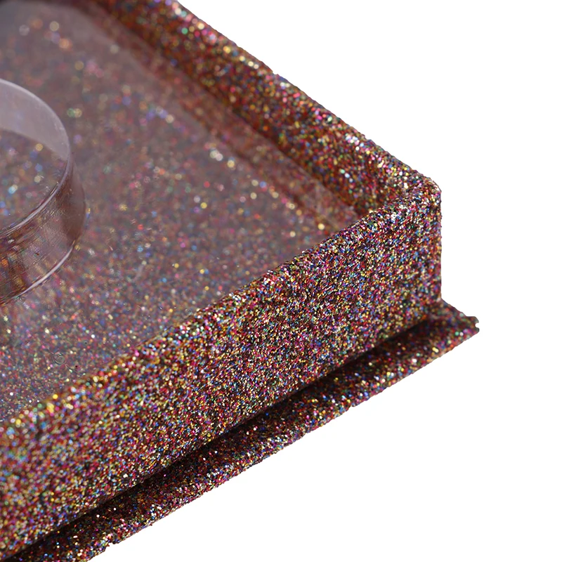 1PC Glitter Fake 3d Mink Eyelashes Boxes Faux Cils Lash Strip Case Empty Girls Gift Square False Eyelash Packaging Box