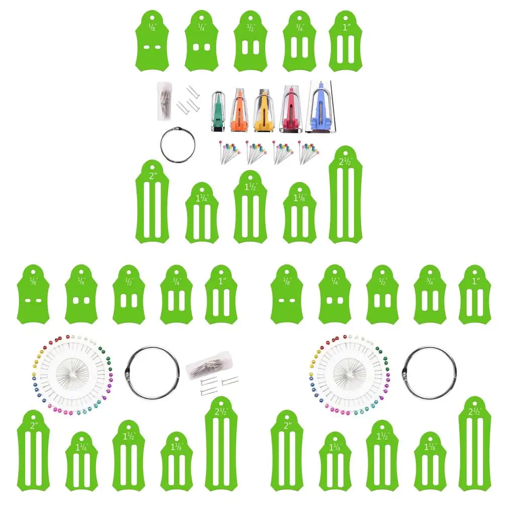 Bias Tape Fabric Maker Kit Set for Sewing Quilting Awl Jelly Roll Sasher Tools