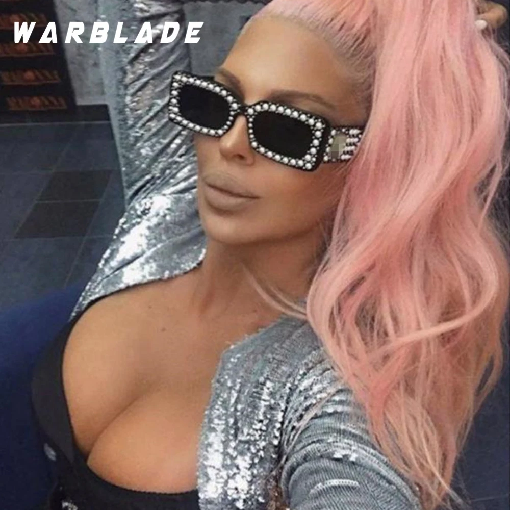 WarBLade новые модные женские качественные перламутровые Квадратные Солнцезащитные очки для женщин Винтажный фирменный дизайн роскошные солнцезащитные очки женские мужские