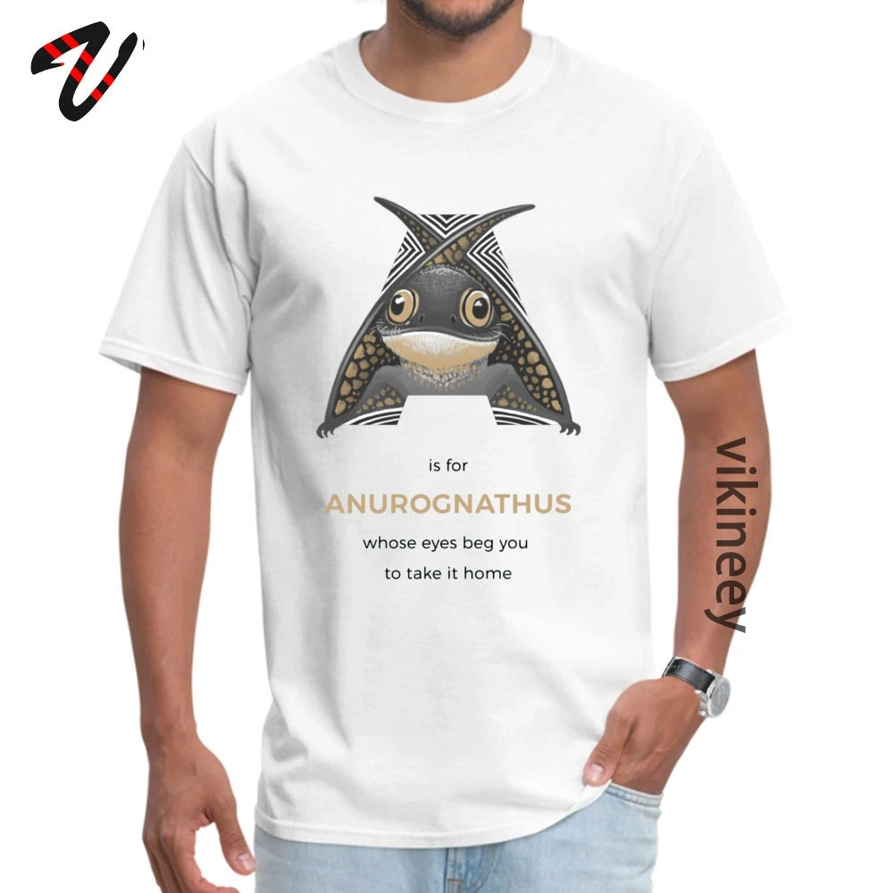 A is for Anurognathus Hip hop T-shirts for Men 100% Cotton Summer Tops Tees Tee-Shirts Short Sleeve Fashionable Round Neck A is for Anurognathus 2779 white