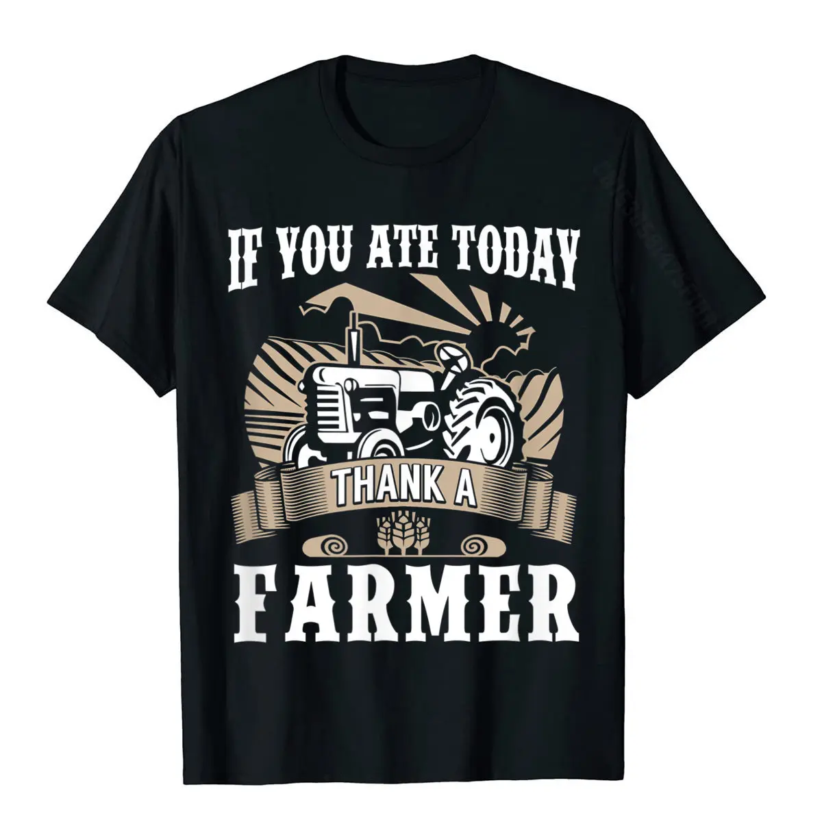 Leisure Design Top T-shirts for Men All Cotton Summer Fall Tops Shirts Hip hop Tops & Tees Short Sleeve Prevailing O-Neck Farming food T-shirt If You Ate Today Thank Farmer Organic__1762 black