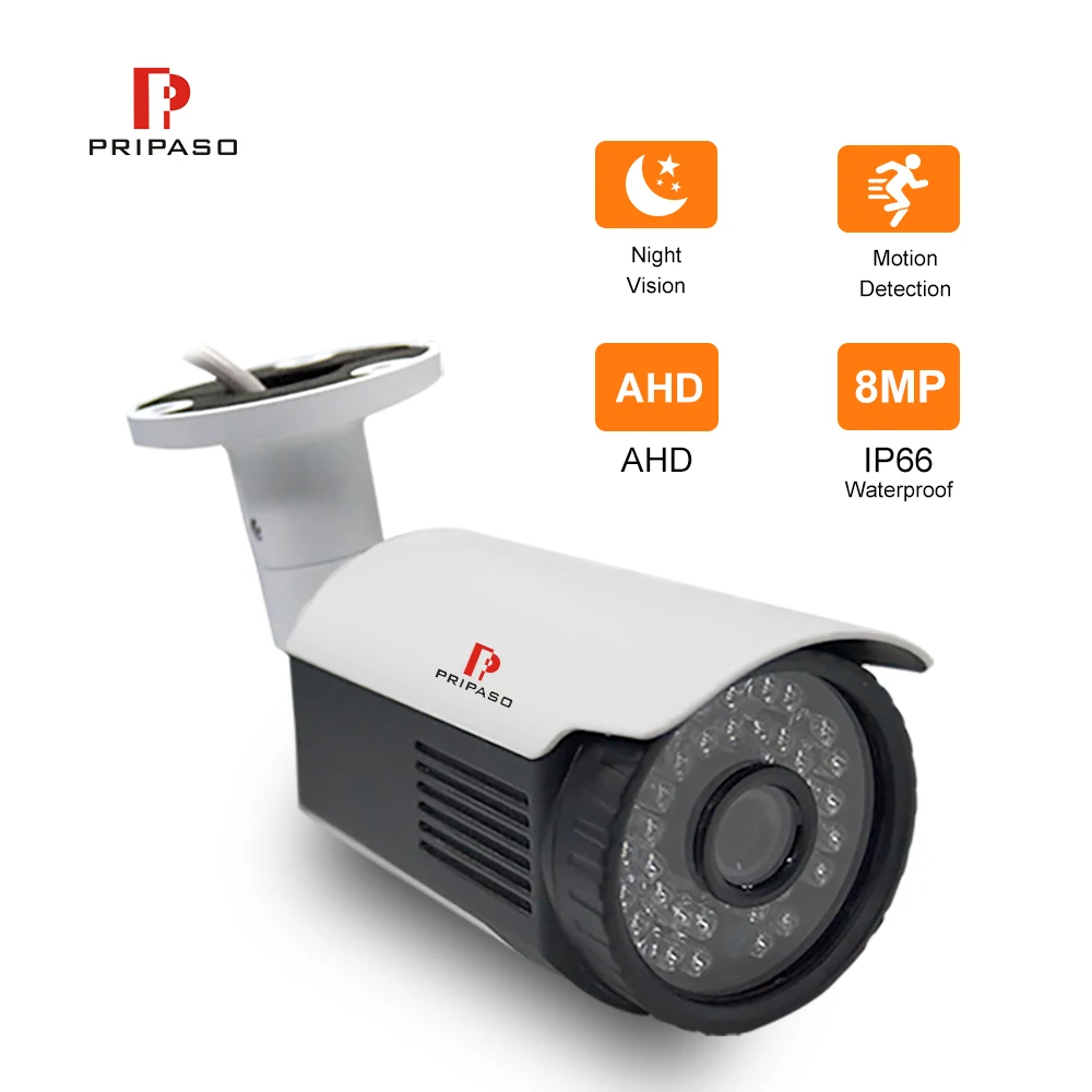  4K Ultra HD 8MP Cam 4 in 1 AHD TVI CVI Bullet Camera Outdoor Security Waterproof CCTV Surveillance 