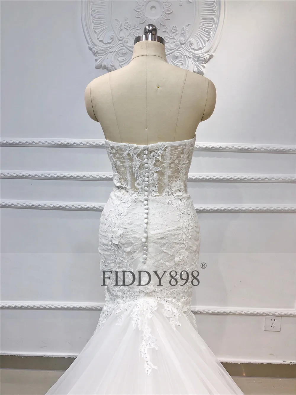Сексуальное свадебное платье Русалка милое вышитый бисером кружева для невесты платье с длинным шлейфом Прозрачный Топ цвета слоновой кости свадебное платье Vestido de Noiva