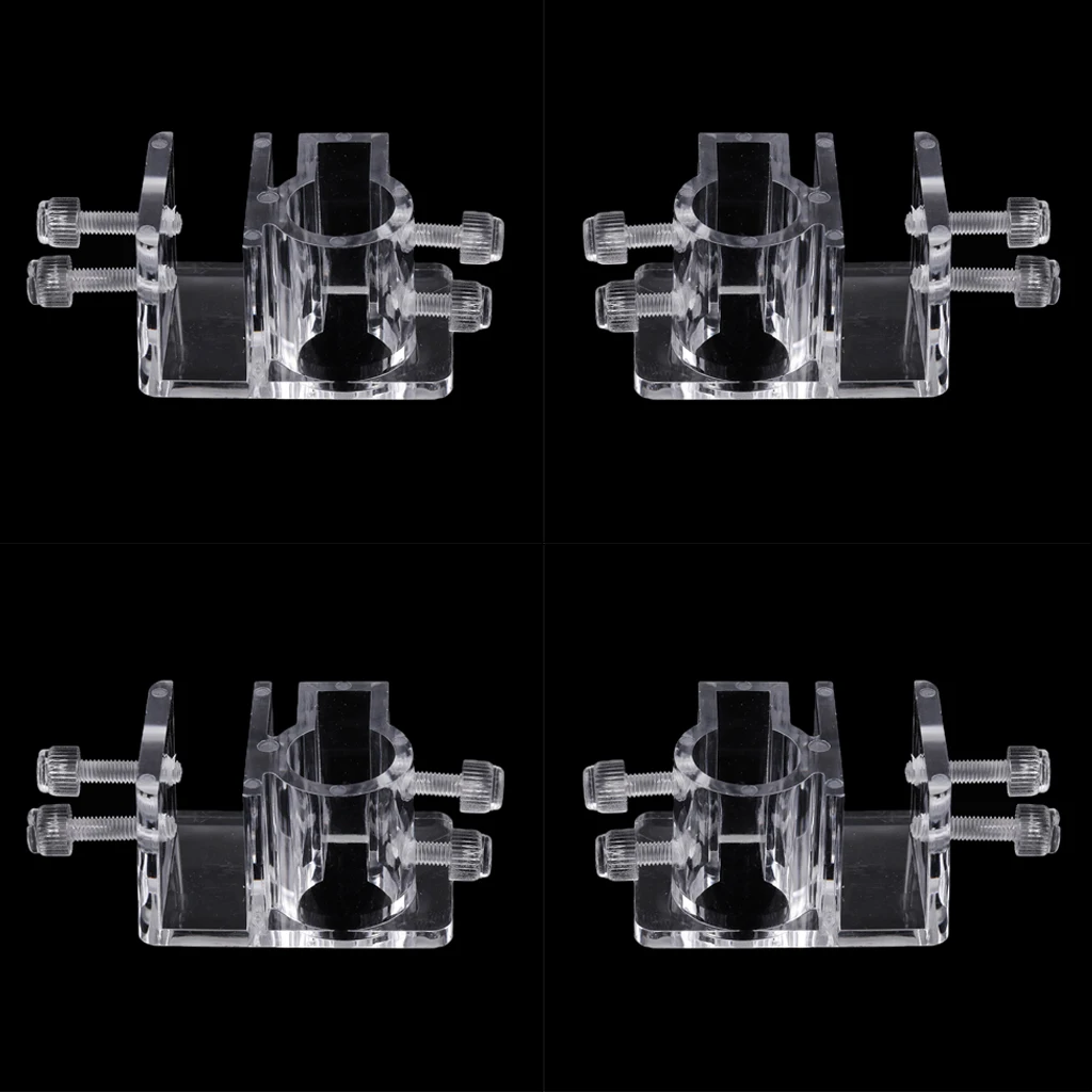 Blesiya 4 Pcs Clear Acrylic Aquarium Hose Tube Fixing Clip Clamp Holder