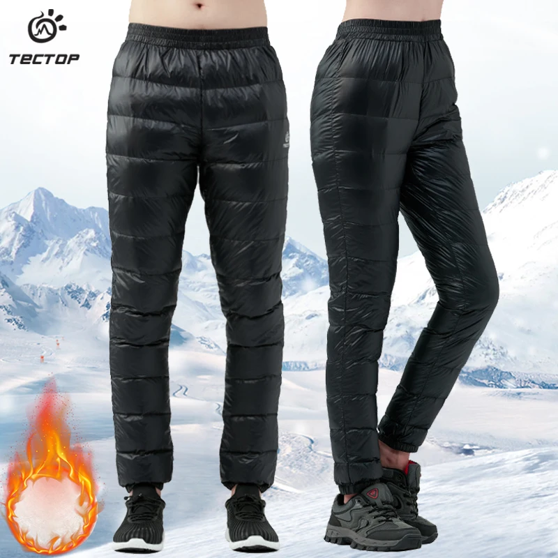 

2019 autumn winters down pants outside a man wear high waist with thick white duck down light down pants