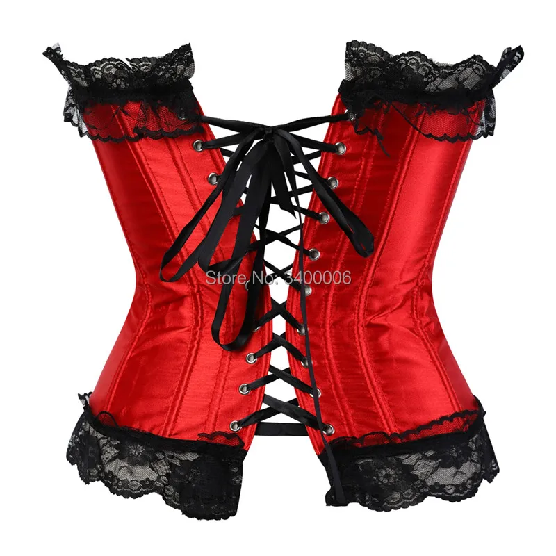 Трикотажный корсет с косточками и бюстье кружевной отделкой|overbust corset|corsets and