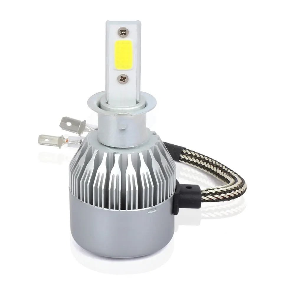 2PCS C6 H3 LED Bulbs Car Lights 6000K White Replacement For Driving Lamp Automotive 4000LM LED H3 12V COB Chip LED Car Bulb