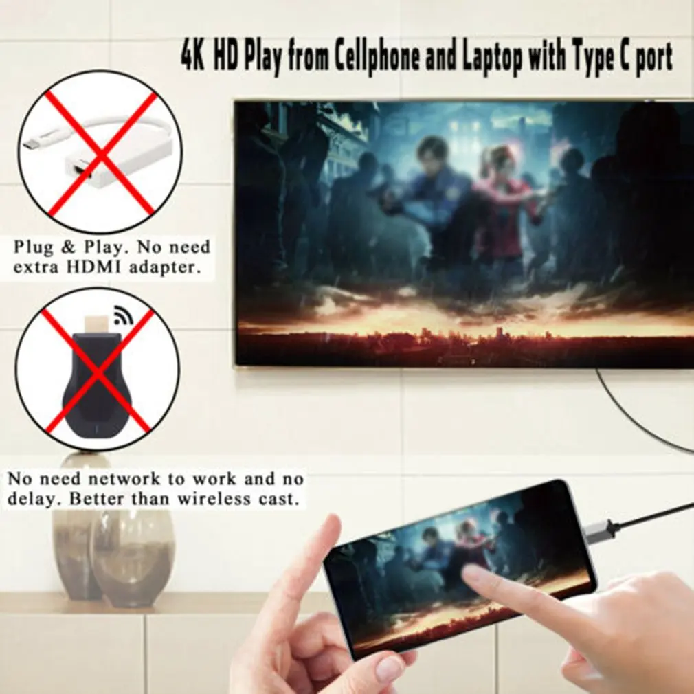 4K Usb type C к Hdmi Hdtv кабель адаптер для samsung Galaxy S10 S9 Note 10+ Pro Tc03 кабель конвертер адаптер