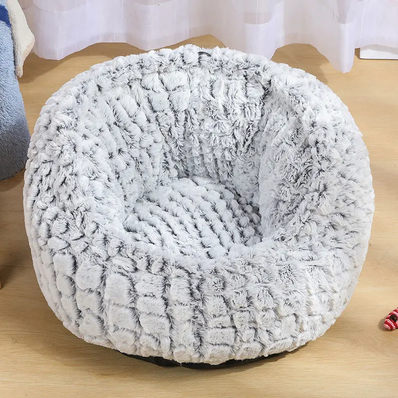 Grey Drawstring Bed Длинный плюшевый Кот Кровать Дом супер диван домашнее животное кошка собачья подстилка подушка коврик маленький щенок Конура Лежанка для котов пещера спальный мешок - Цвет: Grey Drawstring Bed