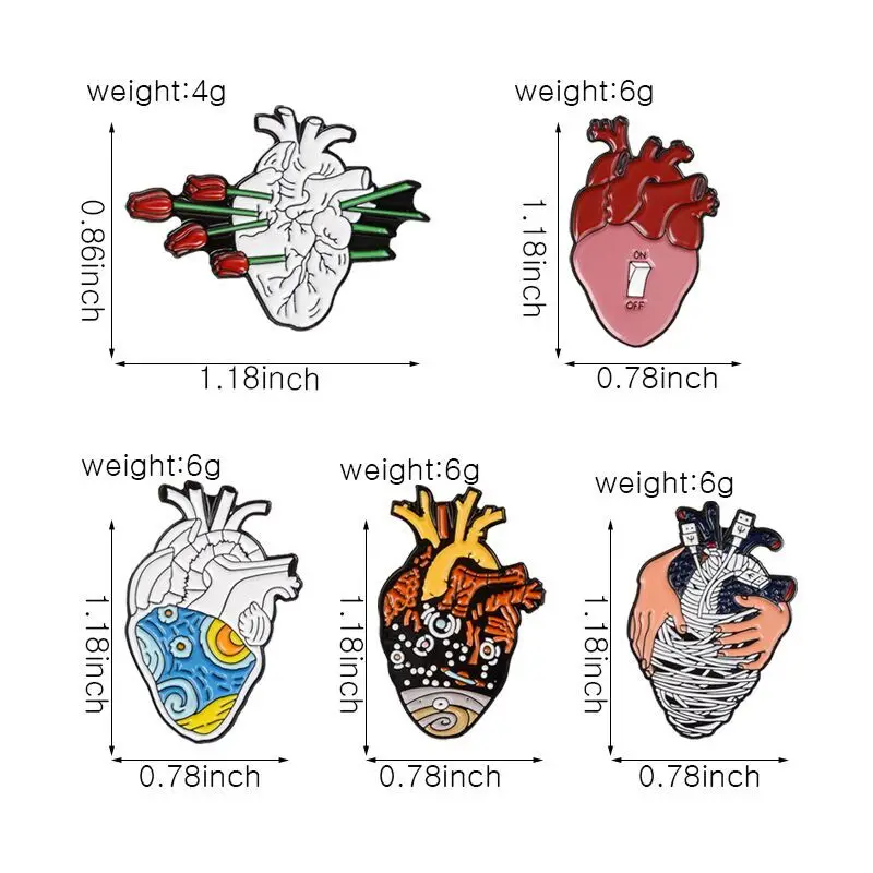 11 шт., анатомия сердца, булавка, коллекция, человеческое сердце, эмалированные булавки, броши для женщин, джинсовые куртки, аксессуары, булавка на лацкане для подарков