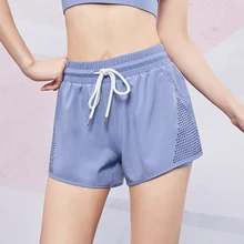 Женские сексуальные шорты 2 в 1 для йоги, леггинсы, сетчатые спортивные шорты для бега, для спортзала, фитнеса, беговые шорты, женские трико для бега, спортивная одежда