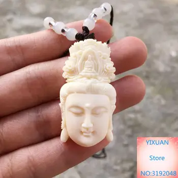 

Ivory fruit carving South China Sea Guanyin figure Buddha Pendant hang tag hang pendant star moon Bodhi accessories