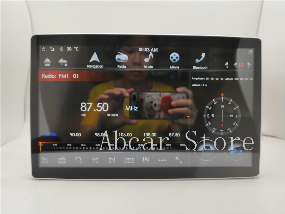 12,8 ''Tesla стиль Android 8,1 автомобильный dvd-плеер gps навигация Универсальный Два din 180 rotable ips встроенный carplay радио подвижный