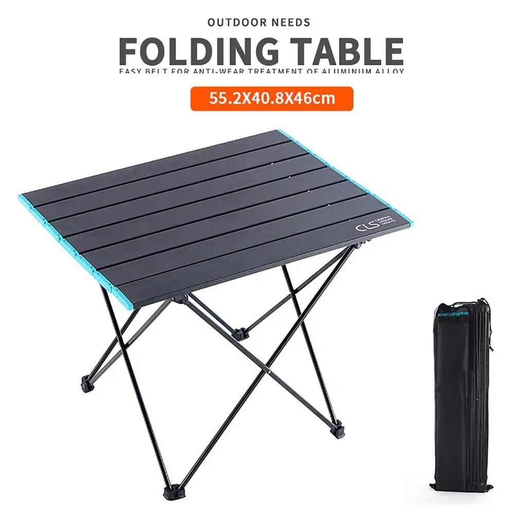 

Portable Outdoor Camping Foldable Table Durable Aluminum Alloy Tabletop Sturdy Barbecue Picnic Dining Square Table 55.2x40.8 cm