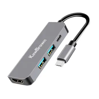 

4 In 1 Type C Hub to HDMI 4K with 2 USB Port USB-C Adapter for MacBook Pro