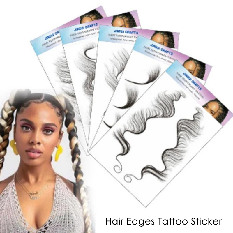 5pcs Styles Baby Hair Tattoo Stickers Temporary Tattoo Baby Hair Edge  Tattoo Edges Curly Hair DIY Hairstyling Hair Stickers Set - AliExpress