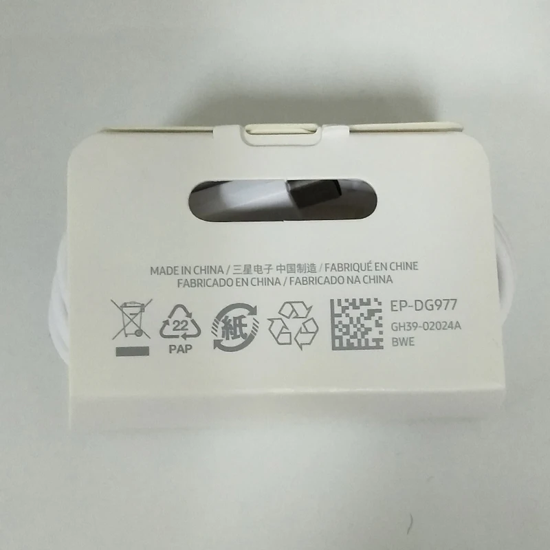 White(without box) Samsung usb type C к USB C кабель для Galaxy note 10 Plus 10+ Поддержка PD QC3.0 Быстрая зарядка кабель для устройств type-C - Цвет: White(without box)