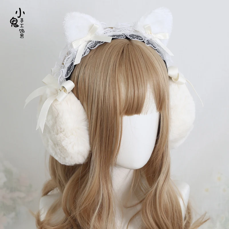 Warm Earmuffs Soft cute bear ear ear package female cat ears winter earmuffs plush warm