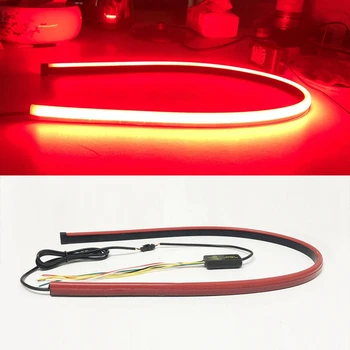 

12V Flexible Car Additional Brake led Lights Red Flasher Flowing Led strip 90/103cm Stop Signal LED Warning Light Waterproof