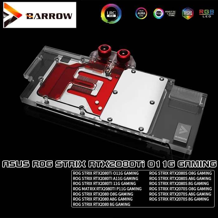 Курган блок GPU воды для ASUS ROG strix RTX2080TI O11G A11G игровой RTX2080 O11G RTX2080S игровой BS-ASS2080T-PA2