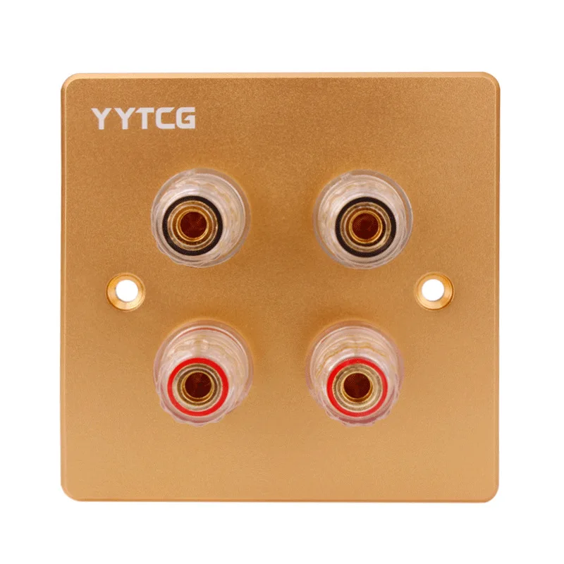 Plug Gold 4 Digits Аудио Клеммная панель Разъем 5,1 система 86 Тип Банан Женский настенный штекер Hifi Акустический кабель y-образный разъем акустические клеммы клемма - Цвет: Plug Gold 4 Digits