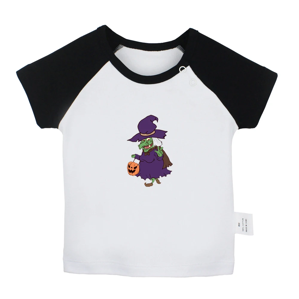 JcBabyYCB1139D Cartoon Flying Witch halloween Trick Or Treat Pumpkin halloween Castle Newborn Baby T-shirts Toddler Graphic Short sleeve Tee - Цвет: JcBabyYCB1139D