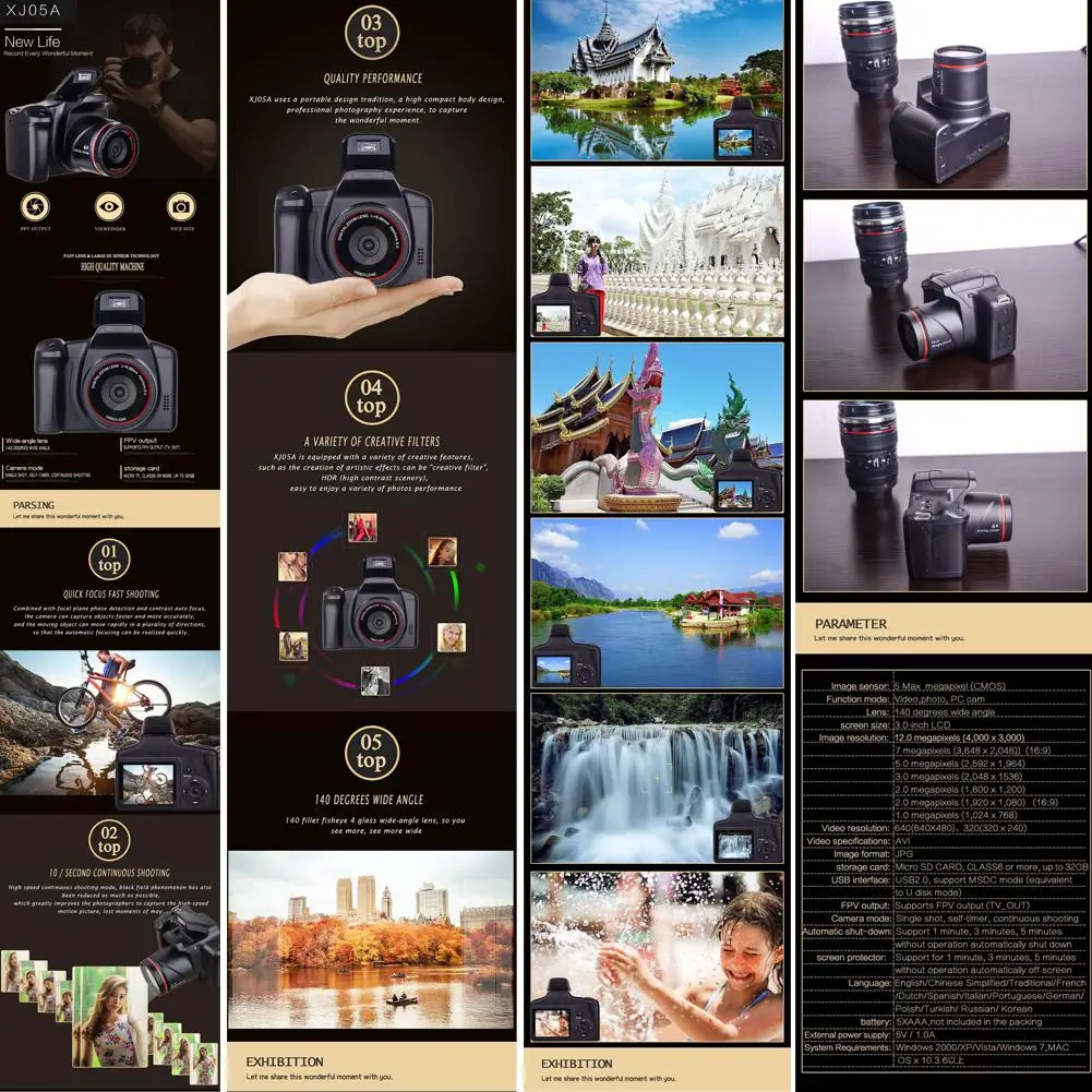16MP HD 1080P 2 4 дюймов TFT экран анти встряхивание цифровая зеркальная камера