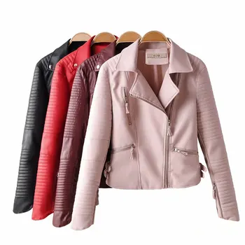 

VOGUEIN New Womens PU Motorcycle Jacket Faux Leather Coat Short Outwear 3 Colors 4 Sz Wholesale