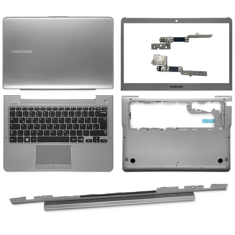 US $13.00 New For Samsung NP530U3C NP530U3B NP535U3C NP533U3C TOP Back CoverFront BezelLCD HingesHinge CoverPalmrestBottom Cover