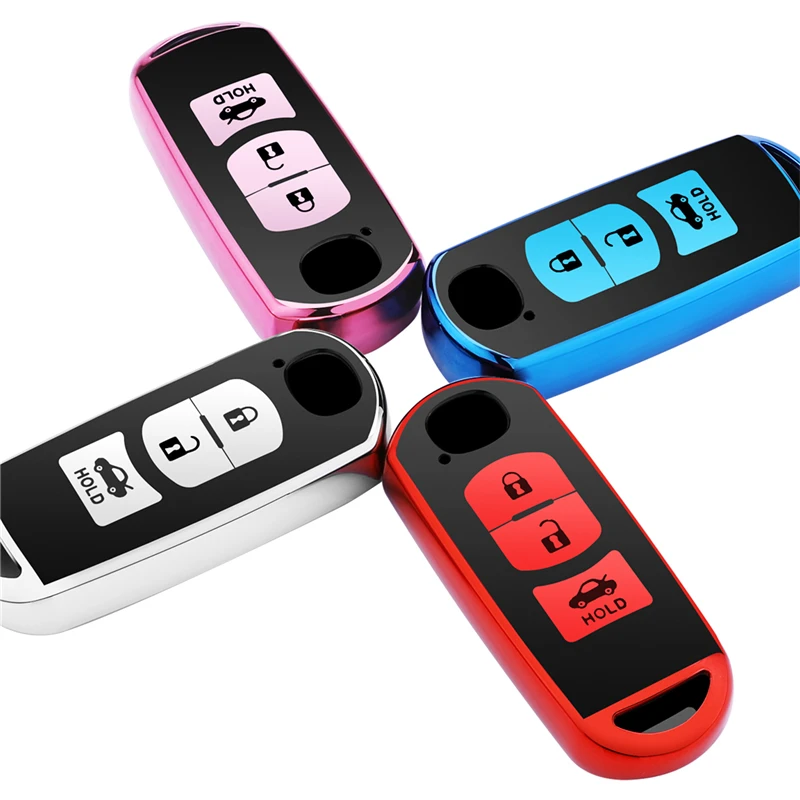 

soft TPU car accessori Car Key Case Cover Keychain for Mazda 2 3 6 Axela Atenza CX-5 CX5 CX-7 CX-9 2014 2015 2016 2017 Smart