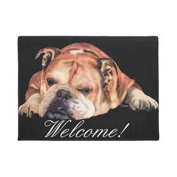 

Personality Bulldog , Welcome Doormat Home Decoration Entry Non-slip Door Mat Rubber Washable Floor Carpet