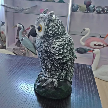 

Outdoor Hunting Large Realistic Owl Decoy Straight Head Pest Control Crow Fake Owl Decoys Garden Yards Scarer Scarecrow Pest