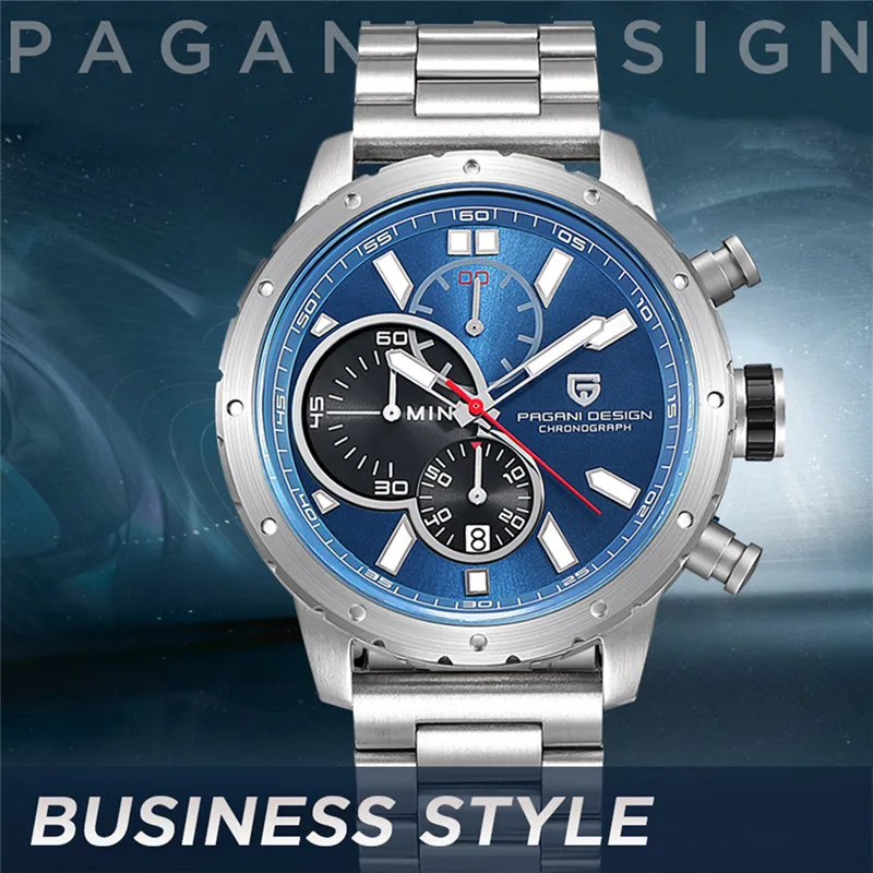 PAGANI DESIGN Fashion watches men s stainless steel waterproof watch men luxury brand clock Quartz wristwatch 1