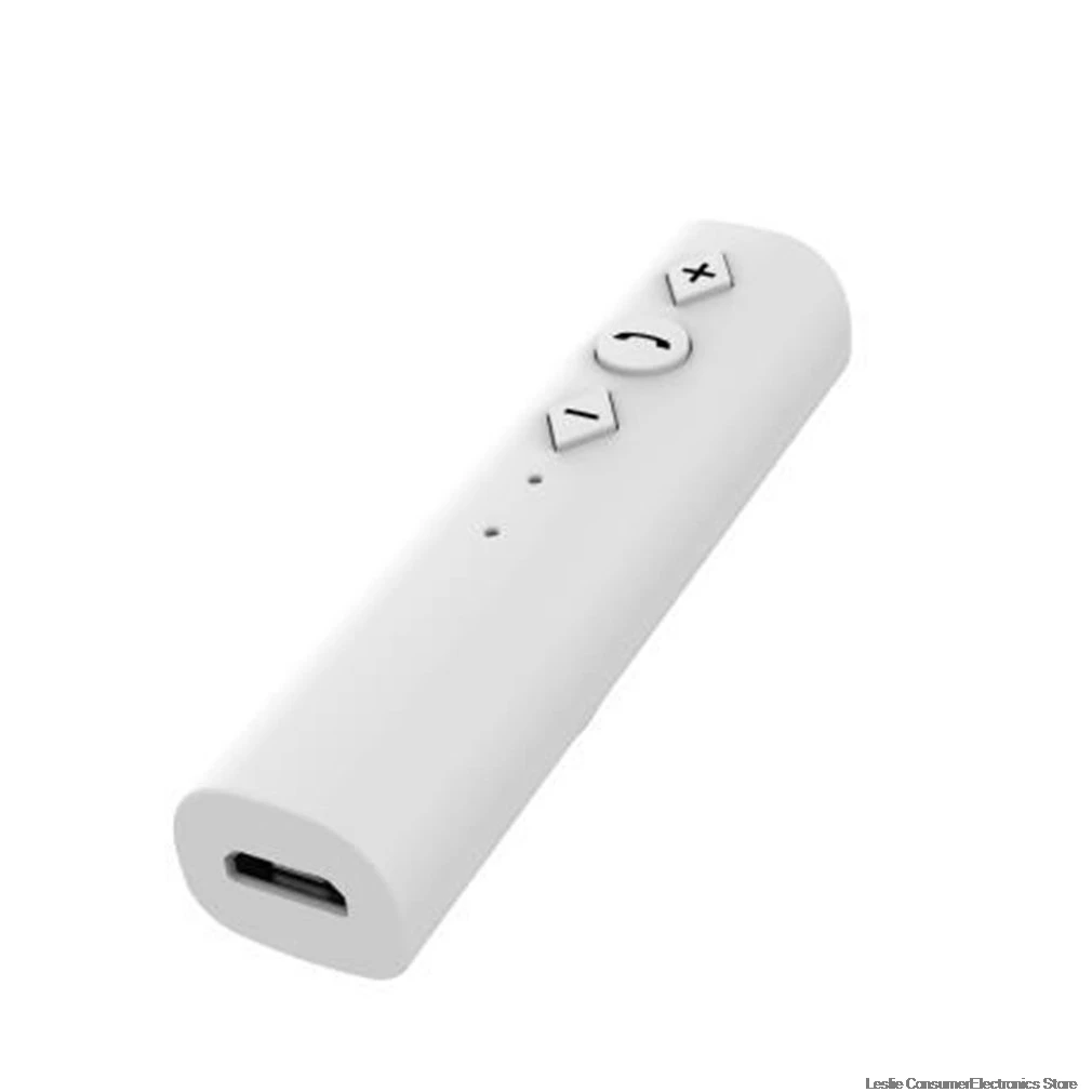 Белый 3,5 мм разъем Bluetooth наушники AUX аудио музыкальный приемник автомобильный комплект беспроводной динамик наушники адаптер Hands Free гарнитура - Цвет: Белый