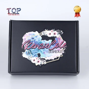 

100Pcs/Lot Custom Multicolor logo Boxe Shipping Mailer Black Boxes Printed Logo Packaging Hair T-Shirts Clothing Boxes