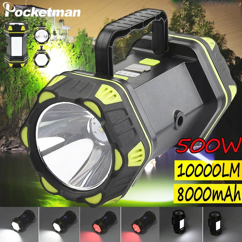 

Most Powerful LED Camping Light Waterproof Work Light USB Rechargeable Searchlight Spotlight Portable Emergency Light
