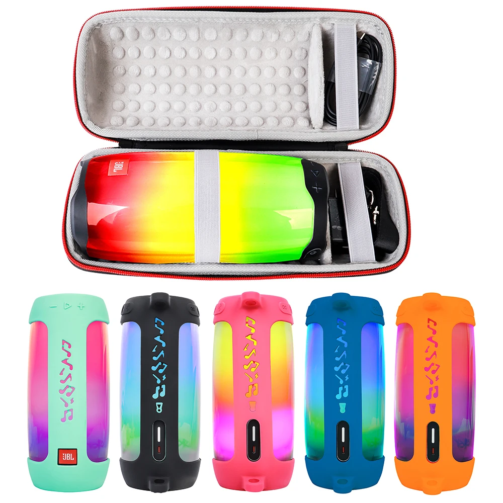 

2 в 1, жесткая сумка для хранения на молнии и мягкий силиконовый чехол для JBL Pulse 4, Bluetooth-динамика для JBL Pulse 4, чехол