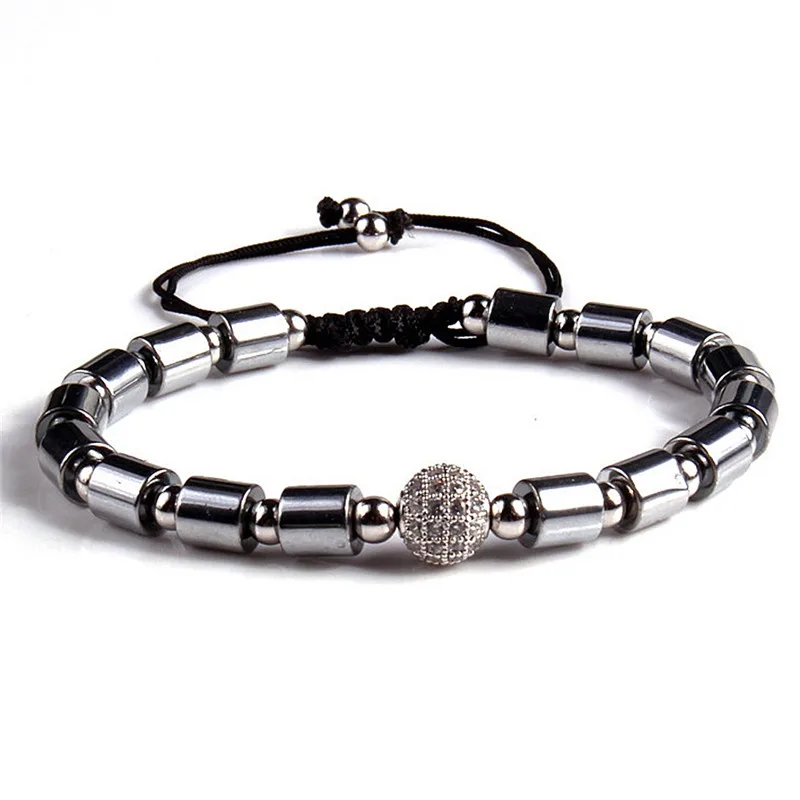 PINKSEE Black Gallstone Beaded Bracelets Natural Stone Handmade Woven Bracelet Lovers Jewelry - Окраска металла: C