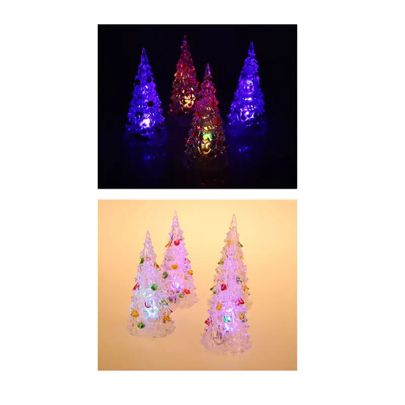 

New Style Colorful 2-Layer Color 12 Centimeter Colorful Color Changing Small Night Lamp Acrylic Night Lamp for Christmas Tree Sm