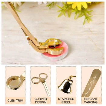 

Candle Snuffer Candle Accessory Set, Best Gift with Wick Trimmer, Wick Dipper and Bell Snuffer