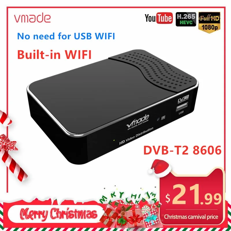 DVB-T2 в приставках HDMI 1080p цифровой наземный ТВ Декодер поддержка YouTube DVB T2 HEVC H.265 Dolby AC3 ТВ приемник тюнер