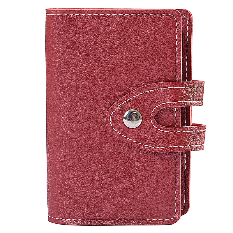 Ougger Credit Card Holders Short Cardholder PU Solid Hasp Soft Business Men Women Card Holder for Id Card,Bank Card and Bus Card