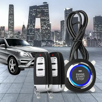 

Car Accessories One Button Car Alarm Ignition Start Security System Key Engine Start Push Buttons Remotes Vibration Anti-theft