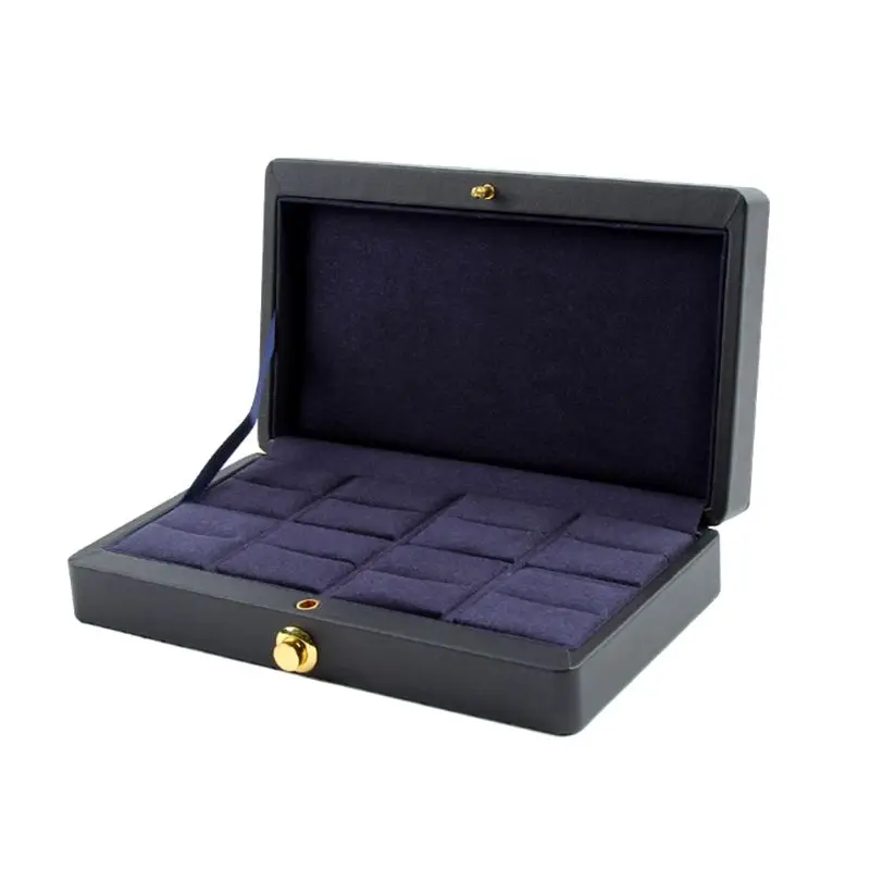 

PU 8 Slots Ring Storage Display Box with Lid Ring Holder Showcase Organizer N0HE