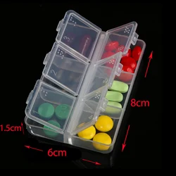 Compact Folding Pill Organizer - Portable Medicine Storage Box (6 cells)