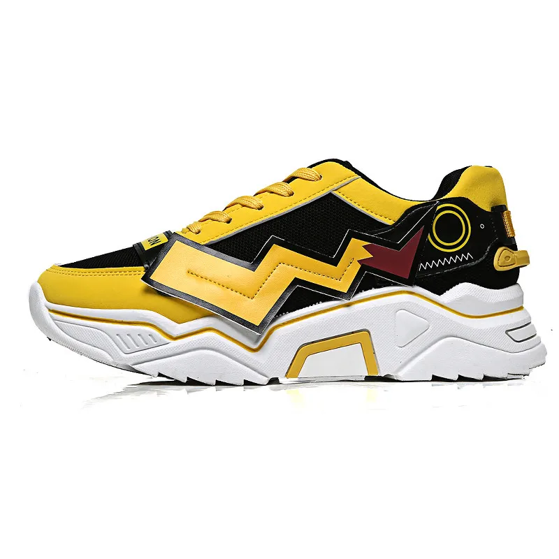 F99 yellow Мужские кроссовки; Повседневная обувь для влюбленных пар; кожаная спортивная обувь; мужские кроссовки; уличная Нескользящая прогулочная обувь; zapatos de hombre - Цвет: F99 yellow