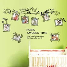 Мультфильм черная птица фоторамка фото-наклейка для стены украшения дома