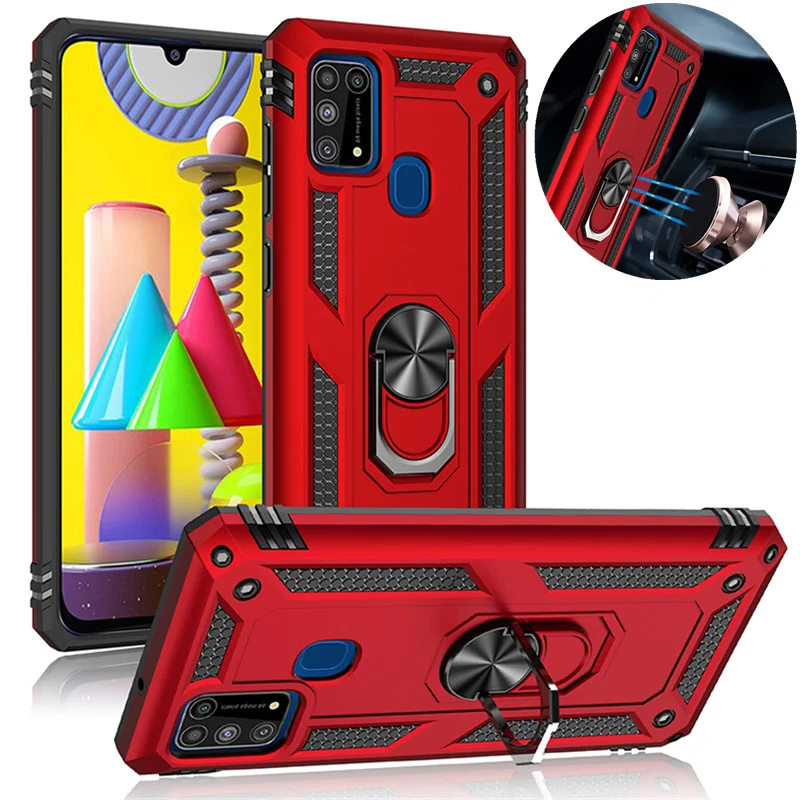 Чехол для Samsung Galaxy M31 SM-M315F/DS магнитный автомобильный держатель кольцевой чехол